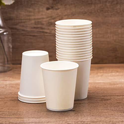 8 oz 300 Pack White Disposable Paper Coffee Cups (300 Count)