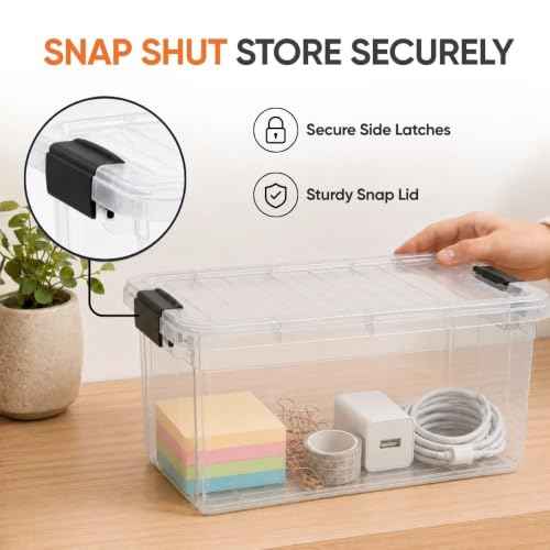 2.5 Quart Clear Plastic Storage Boxes with Lids