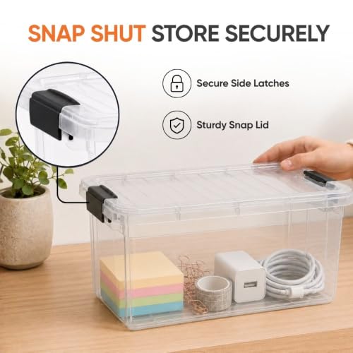 2.5 Quart Clear Plastic Storage Boxes with Lids (2 Count)