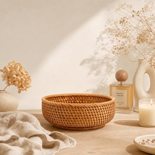 7.9" Small Round Rattan Basket