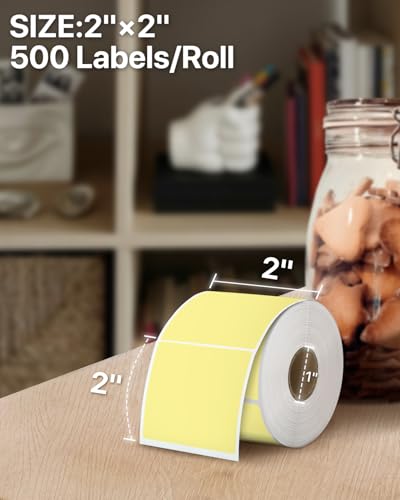 2"x2" Yellow Square Thermal Labels