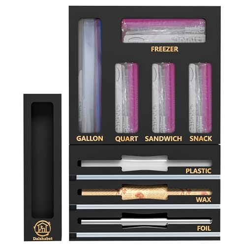 9 IN1 Bamboo Storage Bag Drawer Organizer with Cutter