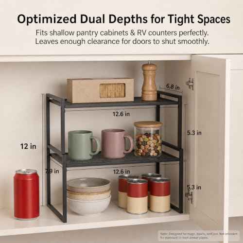 Stackable Kitchen Cabinet Organizer Shelves Pantry Rack Set of 2 (2 Count)