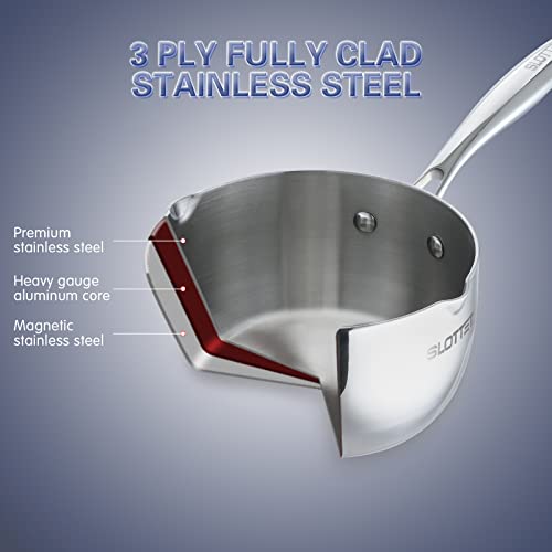 3.5 Quart Stainless Steel Saucepan with Pour Spout