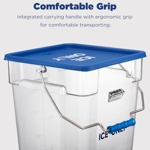 2 Pack 5.5 Gal Square Ice Tote Set with Lids and 64 oz Scoops (2 Count)