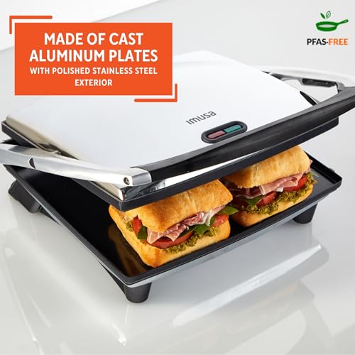 12 x 10 Inch Stainless Steel Electric Panini Press Ceramic