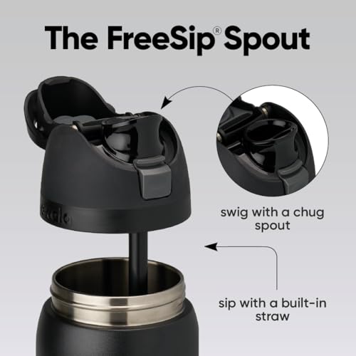 FreeSip Stainless Steel Water Bottle 40 oz Night Safari