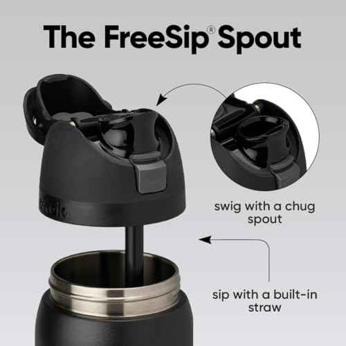 FreeSip Stainless Steel Water Bottle 24 oz Cranberry Parade