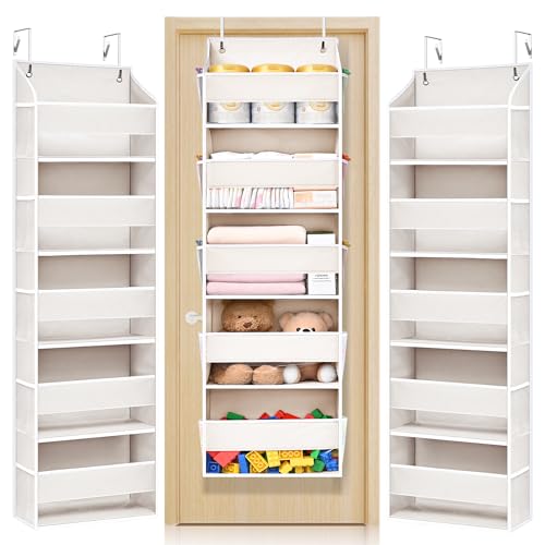 2 Pack 5 tier Over the Door Organizer Beige (2 Count)