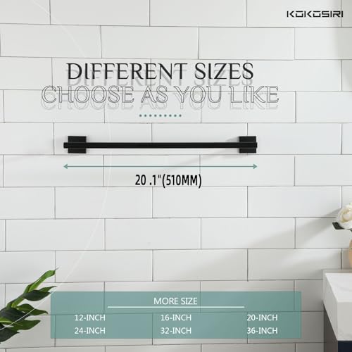 Towel Rail Bathroom Towel Bars Matte Black 20 Inch Towel Holder for Bath Cabinet Kitchen Wall Mount Stainless Steel B4005BK