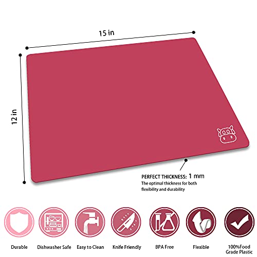 Flexible Plastic Cutting Board Set of 5 Gradient Color (5 Count)