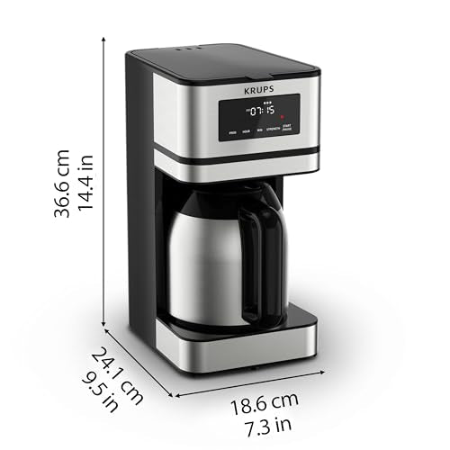 12 Cup Programmable Thermal Carafe Coffee Maker with 3 Strengths