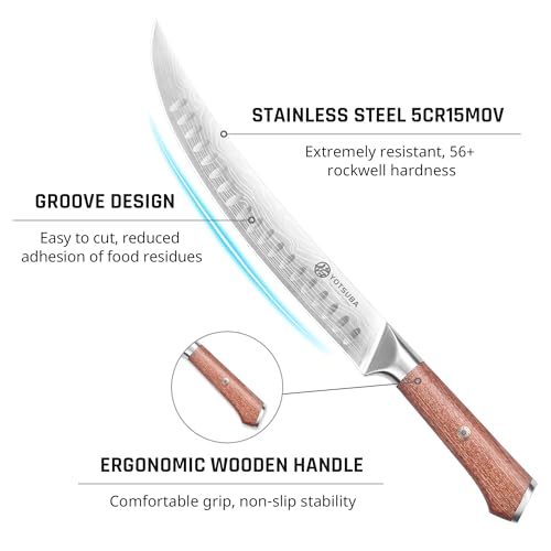 10 Inch Japanese Style Premium Natural Rosewood Butcher Knife
