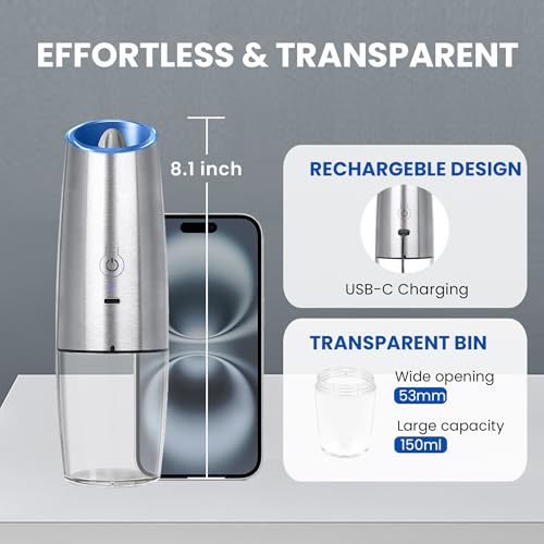Rechargeable Electric Salt And Pepper Grinder Set