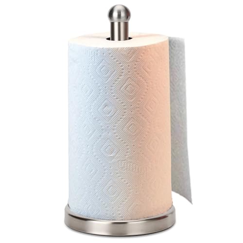 Paper Towel Holder Stand with Sturdy Base Fits Standard and Jumbo Sized Paper Towel