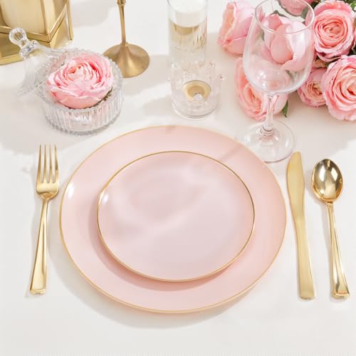 200Pieces Pink Plastic Plates (200 Count)