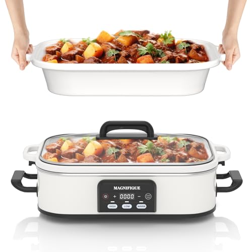 4 Quart Casserole Programmable Slow Cooker with Ceramic Baking Dish