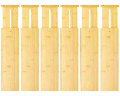 6 Pack Bamboo Drawer Dividers