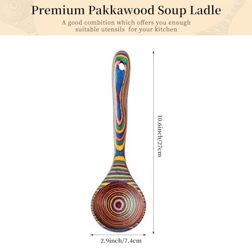 Pakkawood Rainbow Deep Soup Ladles