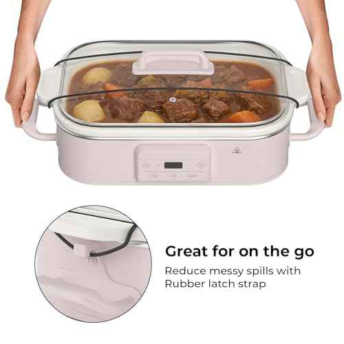 4 Quart Casserole Programmable Slow Cooker with Ceramic Baking Dish