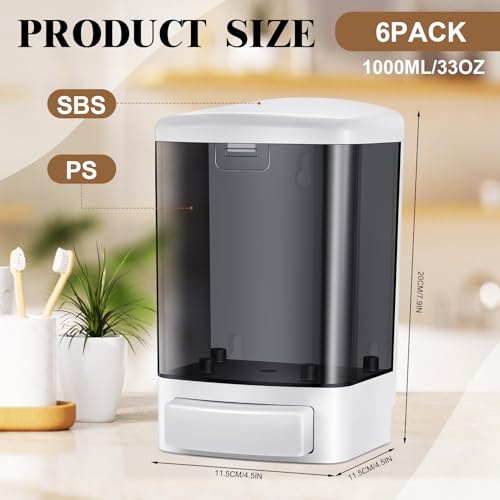 6 Pcs Wall Mounted Soap Dispenser (6 Count)