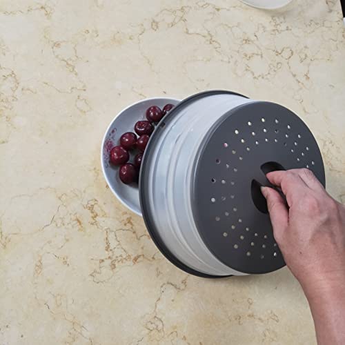 Vented Collapsible Microwave Splatter Cover for Food