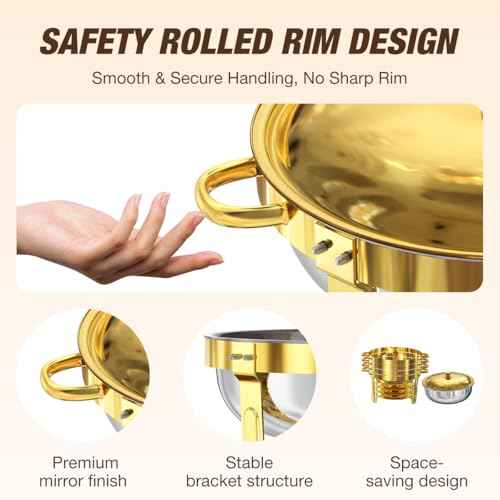 Round Chafing Dishes for Buffet (6 Count)