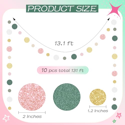 10 Pieces Circle Garland Banner Hanging (10 Count)