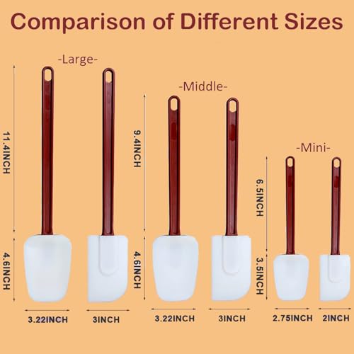 Silicone Spatulas Heat Resistant.Commercial Spatula for Cooking.Heavy Duty Rubber Spatulas.Silicone Spatula Set of 2 (2 Count)