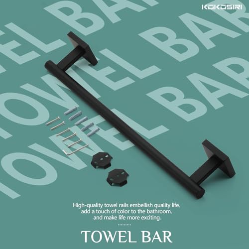 Bathroom Towel Bars 12 Inch Towel Ring Matte Black 30CM Hand Towel Holder for Bath Kitchen Wall Stainless Steel B4005BK