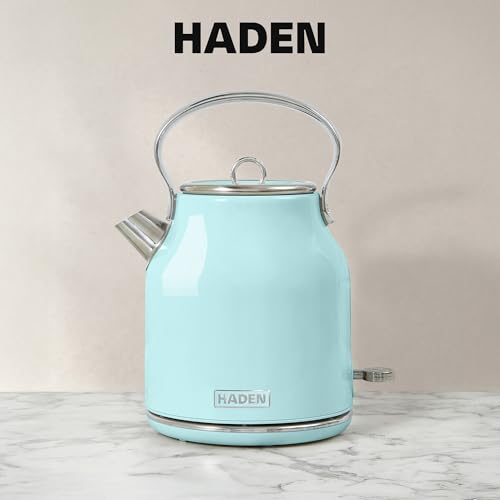 Heritage 1.7 Liter Stainless Steel Retro Electric Tea Kettle with Auto Shutoff and Dry Boil Protection