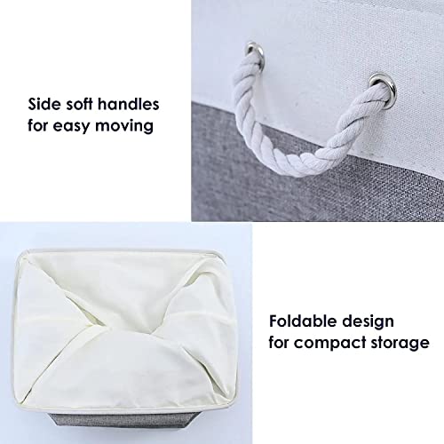 Storage Baskets 12x8x5 inch 10 Pack Fabric Baskets Foldable Storage Bins Decorative Baskets cloth storage baskets Storage Foldable Storage Bin with Rope (10 Count)