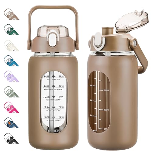 42oz Glass Water Bottles with Straw