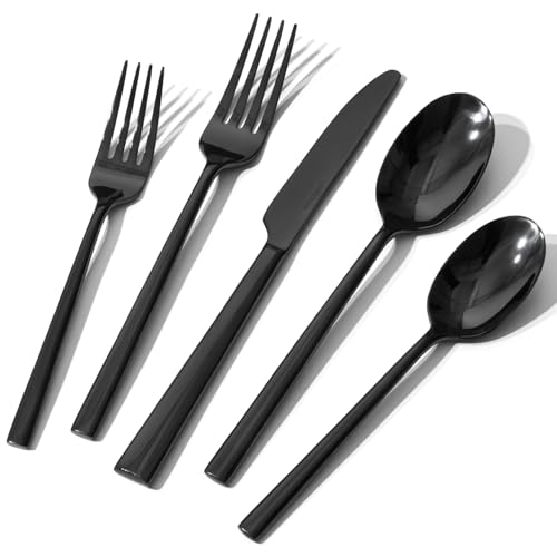 Black Silverware Set for 8 (40 Count)