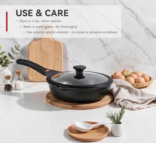 12.5Inch Black Deep Nonstick Skillet