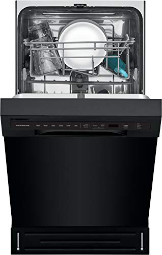 18 in. ADA Compact Front Control Dishwasher in Black with Dual Spray Arms