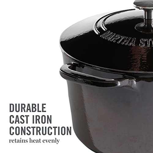 Gatwick 7 Quart Enamel Cast Iron Dutch Oven Pot with Lid