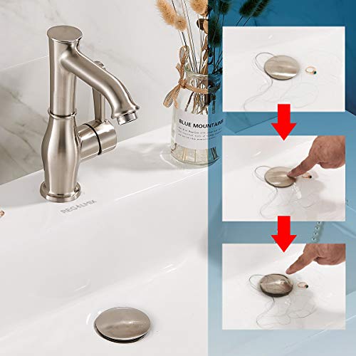 Bathroom Sink Drain Stopper Without Overflow (2 Count)
