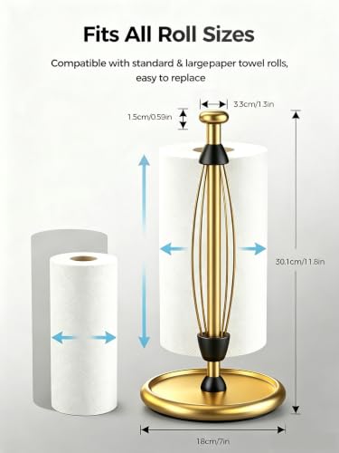 Paper Towel Holder Countertop with Weighted Base
