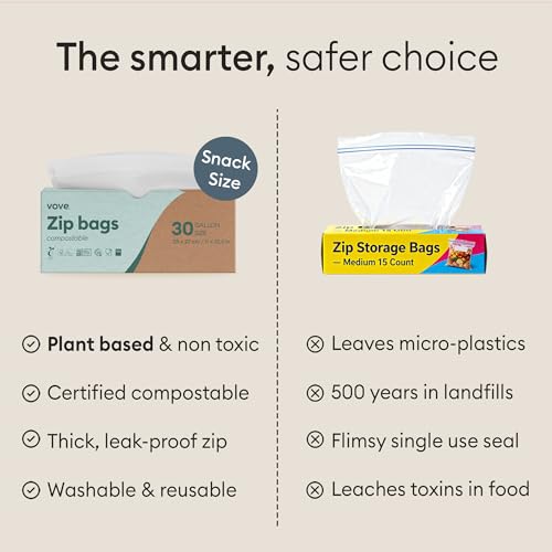 Compostable Snack Zip Bags 50 Count