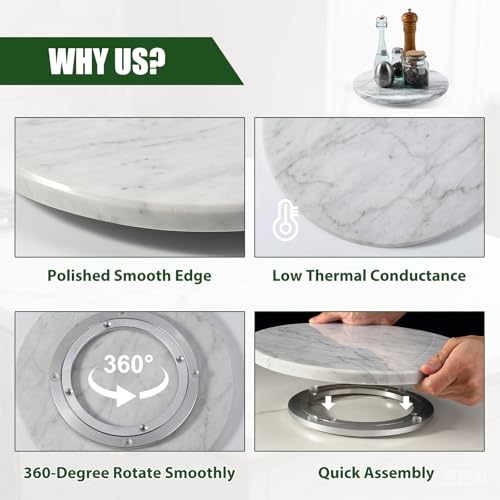 12" Marble Lazy Susan Turntable