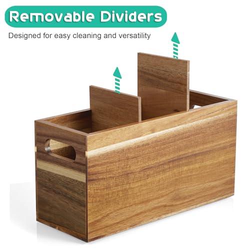 Acacia Wood Utensil Holder Organizer for Counter