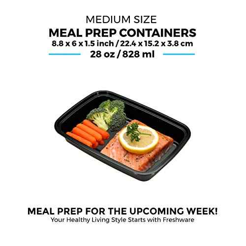 Meal Prep Containers [15 Pack] 1 Compartment Food Storage Containers with Lids (15 Count)