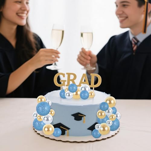 40 Pcs Foam Ball Shaped Cake Toppers with Sticks Mini Cake Decorations for Birthdays (40 Count)