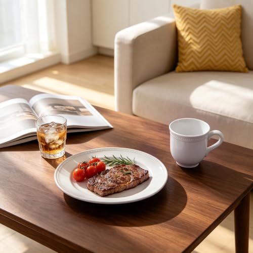 HomeVSS 16 Piece Pearl Dots Stoneware Dinnerware Set