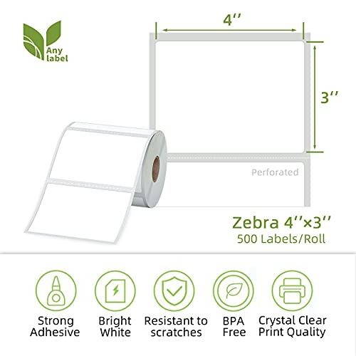 4" x 3" Direct Thermal Labels (500 Count)