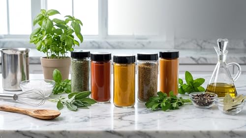 16oz Glass Spice Shakers with Lids (2 Count)