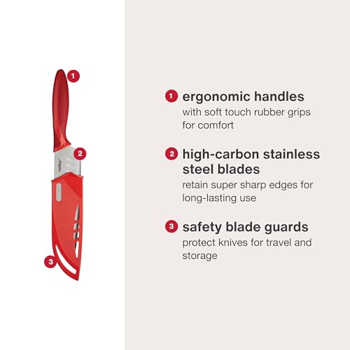 2 Piece Santoku Knife Set with Sheath Covers