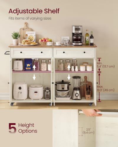 Mobile Kitchen Wooden Island Cart with Storage for Dining Room