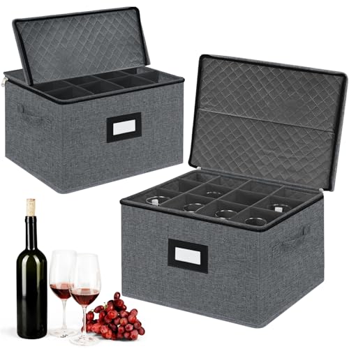 2 Pack Stemware and Glassware Storage Cases (2 Count)